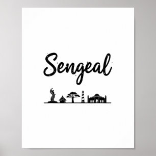 Senegal Skyline Reise Urlaub Outfits  Poster