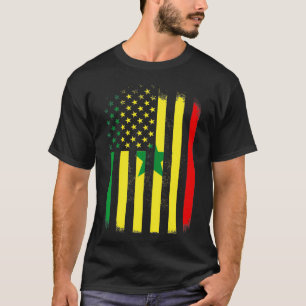 Senegal und Amerika Flagge - Senegalesisch Amerika T-Shirt