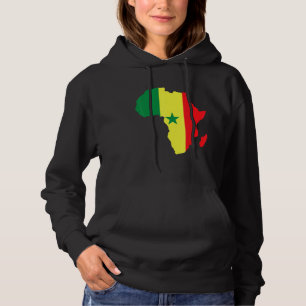 Senegalesische Flagge Afrika Kontinentale Silhouet Hoodie