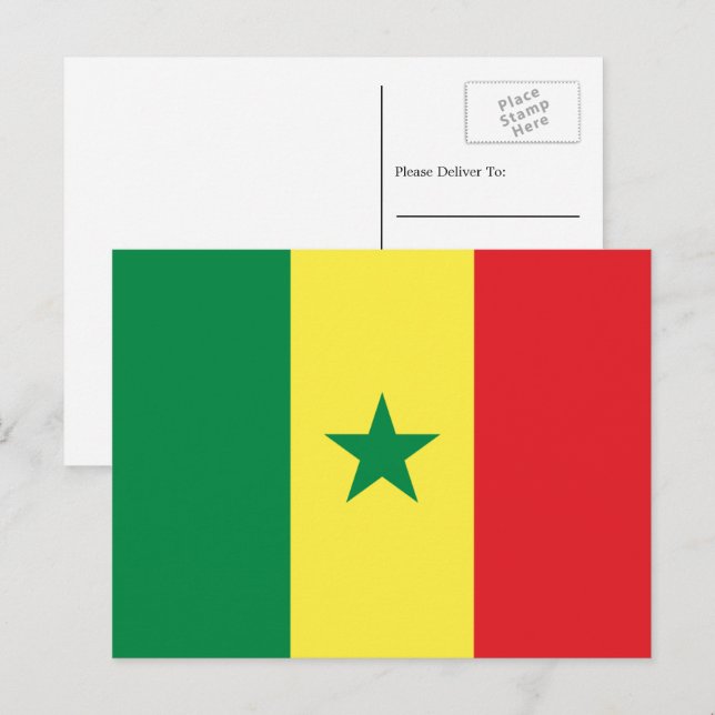 senegalesische Flagge, Flagge Senegals Postkarte (Vorne/Hinten)