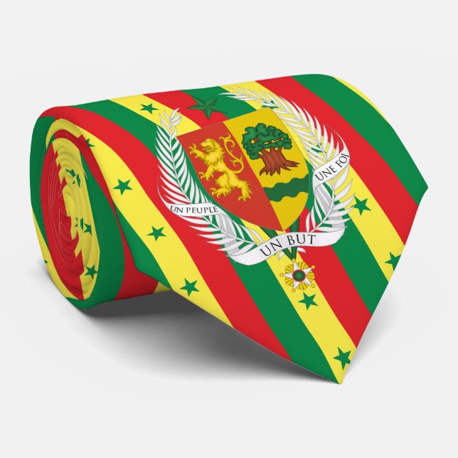 senegalesische Flagge und Wappen, Flagge Senegals Krawatte (Gerollt)
