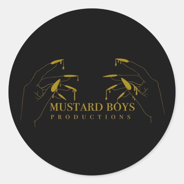 Senf Boys Produktion Rundaufkleber Runder Aufkleber (Vorderseite)