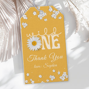 Senf-Daisy-Wild-One 1. Geburtstag Geschenkanhänger