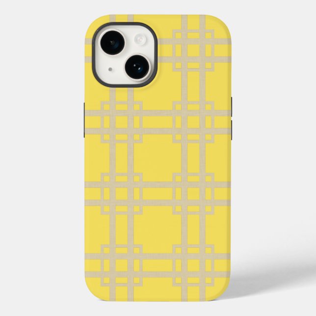 Senf Spice Moods Lattice Case-Mate iPhone 14 Hülle (Rückseite)