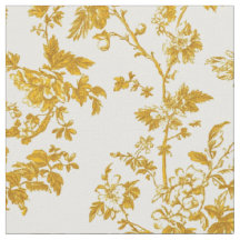 Senf-Toile Florale Ranken