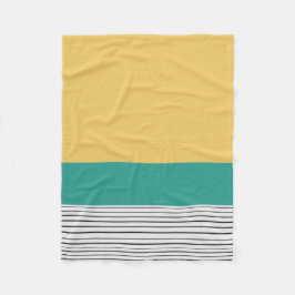 Senf und aquamarine Muster Fleecedecke