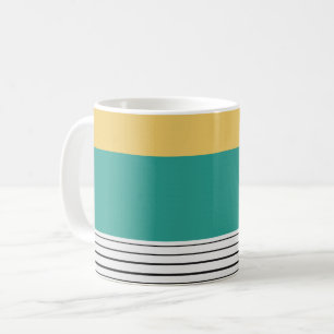 Senf und aquamarine Muster Kaffeetasse