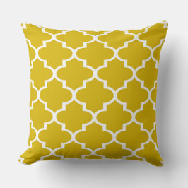 Senf White Quatrefoil Lattice Kissen