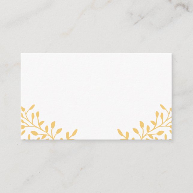 Senf Yellow Secret Garden Hochzeitsszenen Platzkar Platzkarte (Vorderseite)