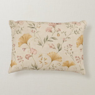 Senfblumen-Vintage-Reben-Botanik-Wurfdecke Dekokissen