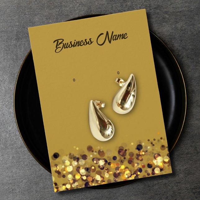 Senfgelb goldener QR-Code-Ohrhänger-Display-Karte (Mustard yellow gold QR code earring display card)