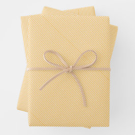 Senfgelb, klassische, warme Farbstreifen Geschenkpapier Set