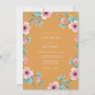 Senfgelb Mohn Hochzeit Einladung
