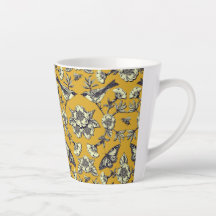 Senfgelb und Navy Vögel, Schmetterlinge und Blume