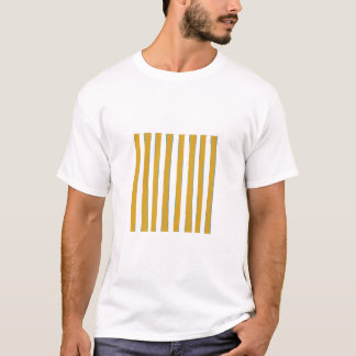 Senfgelb & Weiß Handbemalte Vertikale Streifen T-Shirt