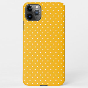 Senfgelb weißer Tupfenmuster iPhone C 11Pro Max Hülle