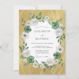 Senfgelbe Brautkrone Hochzeit Einladung