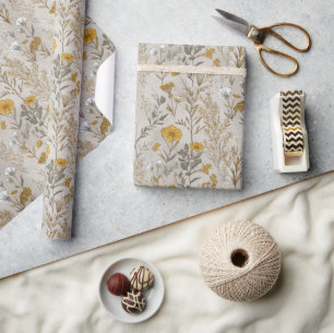 Senfgelbe Wildblume Geschenkpapier