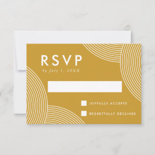 Senfgelber geometrischer Wirbelhochzeit RSVP Karte