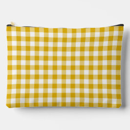 Senfgelbes Karo-Gingham-Retro-Farben Zubehörtasche