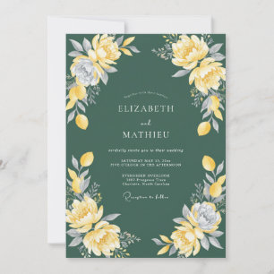 Senfgold-Zitrus-Eukalyptus-Hochzeit Einladung