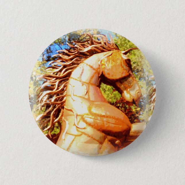Senfhengst Button (Vorderseite)