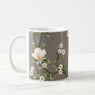 Senfkleine Blume mit grünen Blätter Kaffeetasse