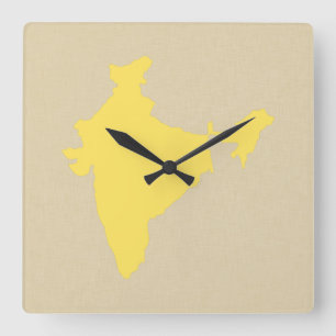 Senfkraut-Stimmungen Indien Quadratische Wanduhr