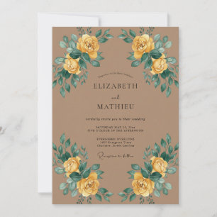 Senfrose Taupe Hochzeit Einladung