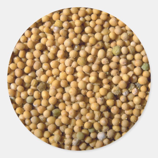 Senfsamen Runder Aufkleber (Vorderseite)