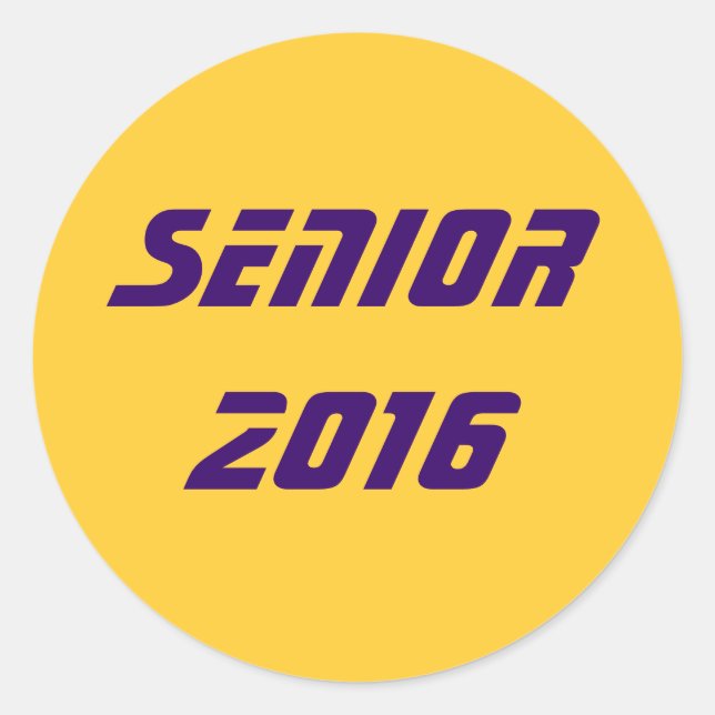 Senior 2016 runder aufkleber (Vorderseite)