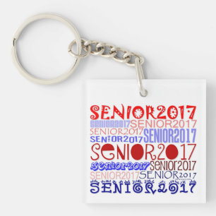 Senior 2017 Porte - clé double face/personnalisati