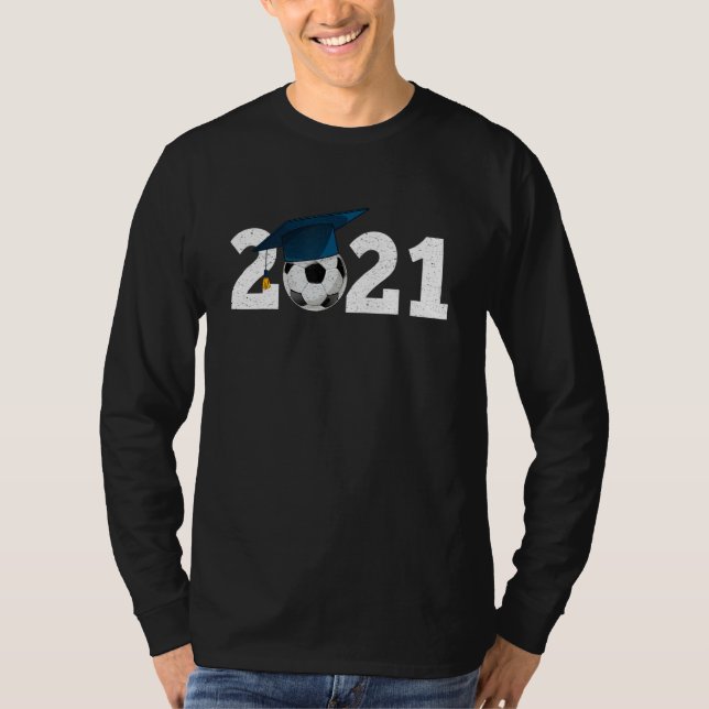Senior 2021 Player Graduate Grad Fußball Geschenke T-Shirt (Vorderseite)