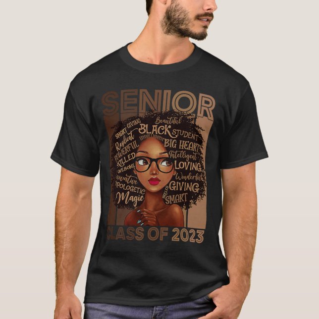 Senior 2023 Class BLM Afro Melanin African Pride A T-Shirt (Vorderseite)