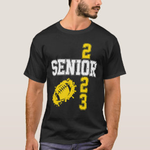 Senior 2023 Football Vintage Grafik Trendig T-Shirt