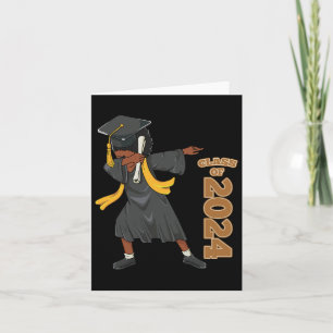Senior 2024 Abschluss African Black Girl Dabbing Karte