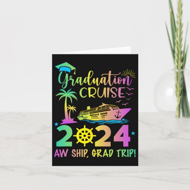 Senior 2024 Abschluss Cruise Aw Ship Grand Trip Pa Karte (Vorderseite)