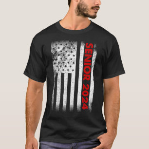 Senior 2024 American Flag USA Abschluss Class of T-Shirt