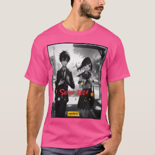 Senior 2024 Fälschung Anime-Ästhetik Mädchen T-Shirt