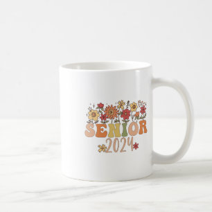 Senior 2024 Groovy Retro-Klasse 2024 Abschluss Kaffeetasse