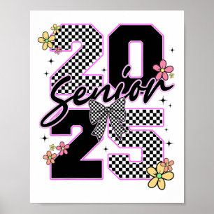 Senior 2025 Abschluss Coquette Bow Graduate Women Poster