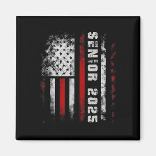Senior 2025 American Flag Shirt Usa Abschluss Cl Magnet