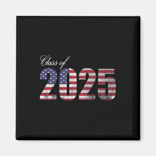 Senior 2025 American Flag USA Abschluss Cl of 202 Magnet