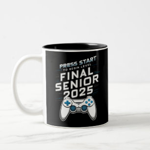 Senior 2025 Class of 2025 Gamer Video Games Zweifarbige Tasse