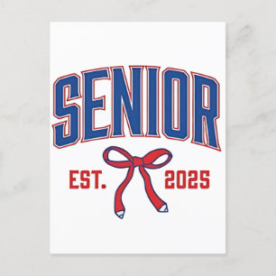 Senior 2025 Coquette Class of 2025 Pink Bows Ankündigungspostkarte