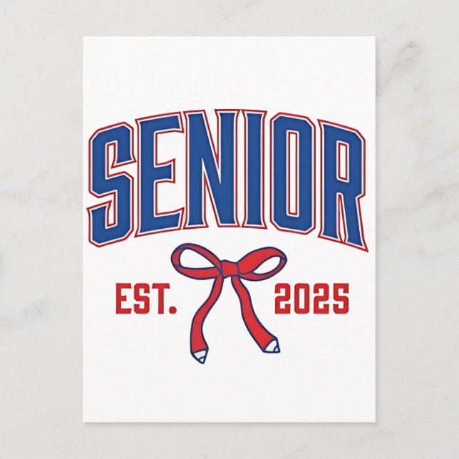 Senior 2025 Coquette Class of 2025 Pink Bows Ankündigungspostkarte (Vorderseite)