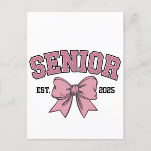 Senior 2025 Coquette Class of 2025 Pink Bows Ankündigungspostkarte