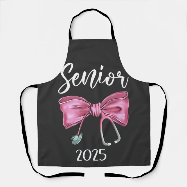 Senior 2025 Coquette Class of 2025 Pink Bows Schürze (Vorderseite)