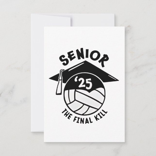 Senior 2025 Volleyball-Abschluss Dankeskarte (Vorderseite)