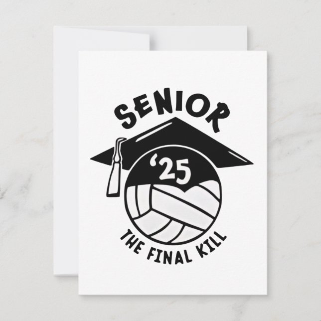 Senior 2025 Volleyball-Abschluss Dankeskarte (Vorderseite)